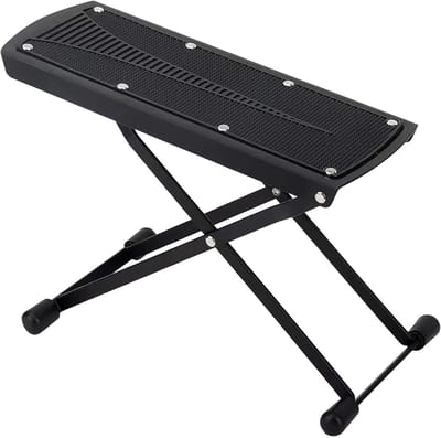 Voetsteun - Pedicure kruk - Comfortabele verzorging - 6 Hoogtes verstelbaar - 25 cm - Zwart