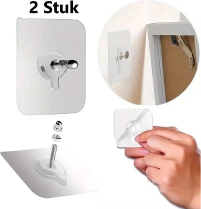 2 Stuk Zelfklevende Plakspijkers Met Schroef I Klevende Spijker I Ophanghaken I Plakschroef I Ophangsysteem I Zelfklevende Muur Hangers I Ophanghaakjes I Transparant