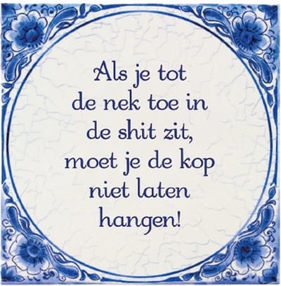 Tegels delfts blauw - Tot de nek