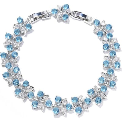 Bracelet de luxe Fleur Arc-en-ciel Filles Niche Europe et États-Unis Couleur Joker Bijoux Zircon Femmes free extension buckle. gray