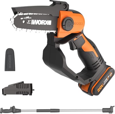 Accukettingzaag 20V met 5 inch zaagblad en 125 cm Verlengstang | Inclusief Accu en Lader