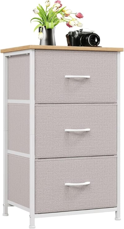 SNJY® Ladenkastje - Ladeblok - Ladekast - Nachtkastje - 3 Laden - 30D x 42B x 71,5H cm - Grijs