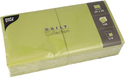 150 Servetten DAILY Collection 1/4 vouw 32 cm x 32 cm olijfgroen