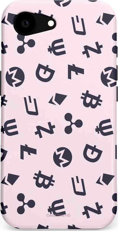 Casetastic Hoesje Geschikt voor Apple iPhone 16e Magsafe - Stijlvolle Beschermende Duo-layer Case - Crypto flow