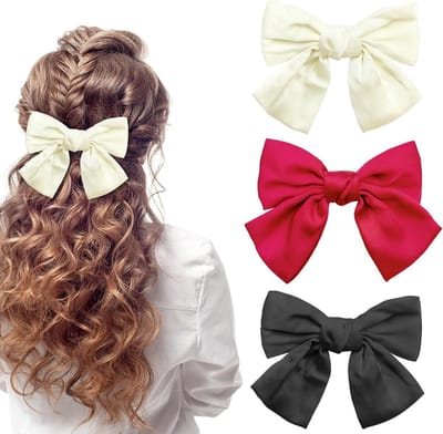 Set van 3 Haarspelden met Strik, Duckbill Clips voor Vrouwen en Meisjes, Ideaal voor Haarstyling en Accessoires