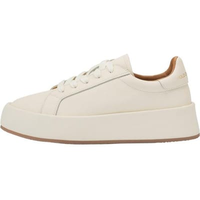 Lente Nieuwe Mode Leer Dikke Zool Casual Platte Witte Dames Schoenen Comfortabel Ademend Hoogte -Verhogende Sneakers 37 white