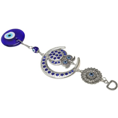 Talisman Œil Maléfique avec Pendentif Hibou Bleu Turc Œil Maléfique Amulette de Bénédiction pour Voiture Maison Protection gray