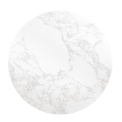 Rond Bolero Tafelblad met Wit Marmereffect 600 Mm - DC300