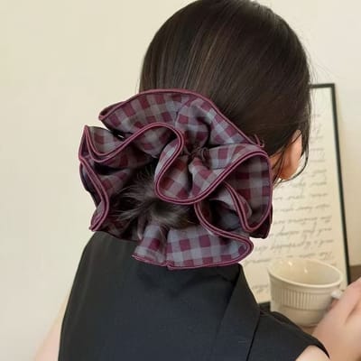 Haarelastiek - Haaraccessoire - Scrunchie voor dames - Ins haarbloem - Extra groot haarelastiek voor knot - Hoogwaardig haaraccessoire - 20 cm-vorm-18
