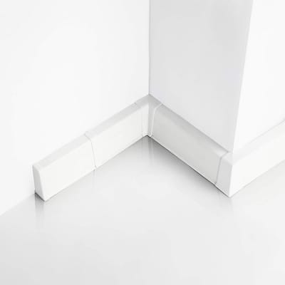 PVC Plinten in Laminaat-look, 20 Meter, 55 mm Breed, Wit