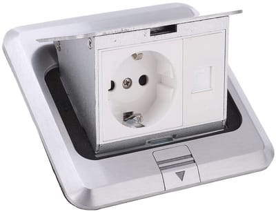 Dailygoods- Vloercontactdoos Waterdicht - Pop-up Stopcontact - Aluminiumlegering - Ingebouwde Kluis - IP44 Bescherming - 250V/16A