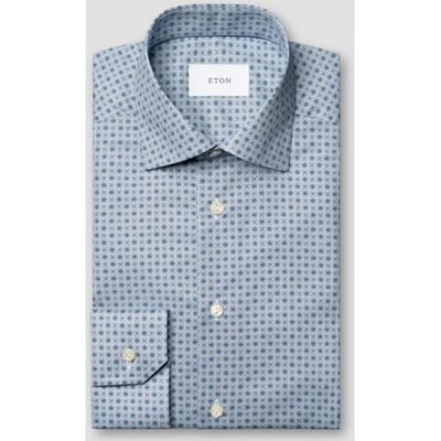 Eton Overhemd Signature Twill Allover Micro Fantasy Floral Pattern Blauw / male
