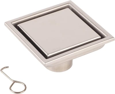Vierkante Afvoerput - Douche Afvoer - Vochtige Ruimtes Droog Houden - Geurbestendige Deksel - 110x110mm - Zilver