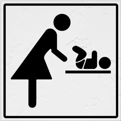 Baby verschoonplaats bordje | Forex Re materiaal | 10 x 10 cm