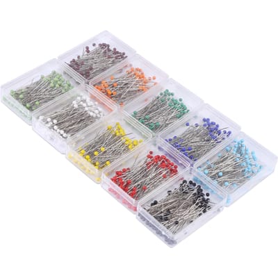 Épingles droites à tête boule de verre pour épingles à coudre pour boule de fleurs de mariage, décoration de Noël(1000 pcs)