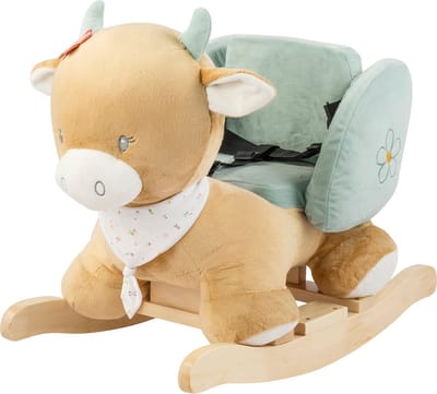 Nattou Koe Mila - Schommelpaard - Hobbelpaard - 60x30x45 cm - Donker Warm Beige