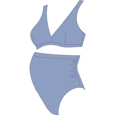 Speedo Maternity High Waisted 2 Piece Dames - Blauw - Maat M