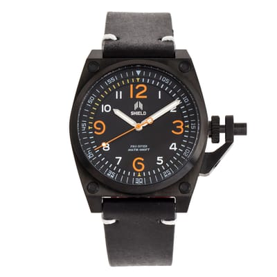 Shield Pascal lederen band heren duikhorloge