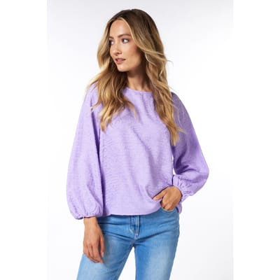 EsQualo Blouse R-neck Lilac Maat: 36 | Longsleeves Outlet | Dames | Paars