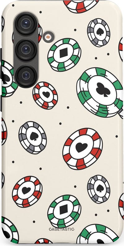 Casetastic Hoesje Geschikt voor Samsung S25 - Stijlvolle Beschermende Duo-layer Case - Casino Chips Patroon