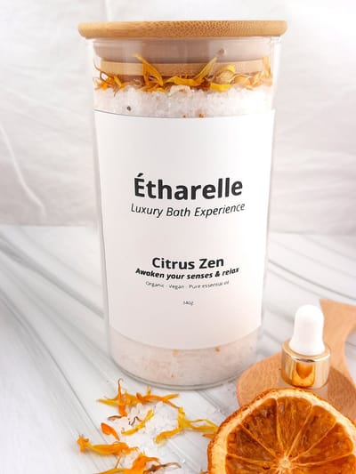 Bad zout - Étharelle Luxe Badbeleving -Premium spa-ritueel met pure essentiële oliën - Citrus Zen, 340g