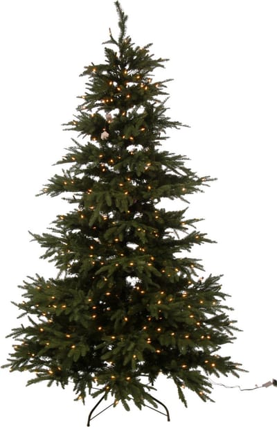 J-Line kerstboom Extra - kunststof - groen - LED lichtjes - 225 cm hoog