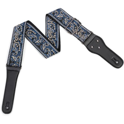 Blauwgrijs Geborduurd Gitaarband Set Folk Akoestische Schouderband Lanyard Gitaar Plectrum Antislip gray