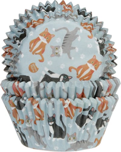 House of Marie Cupcake Vormpjes - Katten - pk/50 - Baking Cups voor Muffins en Cupcakes