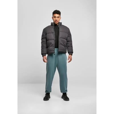 Urban Classics - Cropped Down Gewatteerd jack - S - Zwart