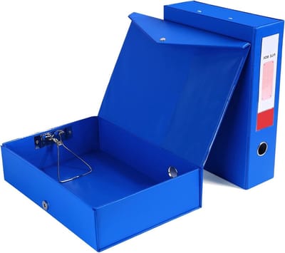 Set van 2 Bestandenboxen met 88mm Rug, Plastic Mappen, Vergrendelbare Veer, A4 Document Organizers, School- en Kantooropslag