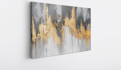 Saammp Canvas Schilderij - grijs - Modern - Abstract kunstwerk - 30x20 - Foto op canvas - Wanddecoratie - Muurdecoratie Woonkamer - Slaapkamer decoratie - Canvas Print