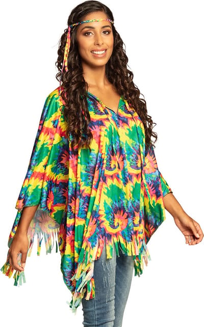 Boland - Poncho Hippie - Volwassenen - Hippie - Grappig - Fout