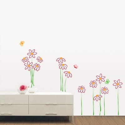 Decoratieve muurstickers met bloemmotieven