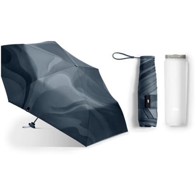 Beneunder DT396 drievoudig opvouwbare reisparaplu met zwarte coating en uv-bescherming, zwart