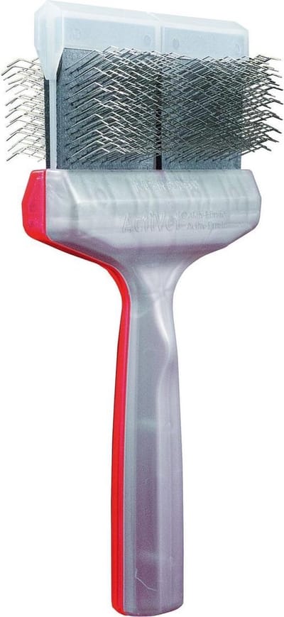 ActiVet Duo Zilver/Rood Undercoater Mat Zapper & Grabber Dubbel | Pluk- & Ontwolborstel