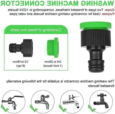 Uitbreidbare tuinslang 76 m/152 m/305 m/381 m/457 m - 3 keer flexibele uitbreidende tuinwaterslang met spuitmond - 8 functies - 1/2 "& 3/4" connectorfittingen - 25FT water hose for gardenwater hose for garden