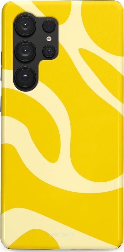 Casetastic Hoesje Geschikt voor Samsung S25 Ultra - Stijlvolle Beschermende Duo-layer Case - Citroen Gele Zonnestraal