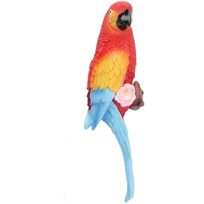 Papegaai Sculptuur Multifunctioneel Realistisch Snijwerk Hars Weerbestendig Papegaai Decor Ornamenten Left Red Macaw Parrot rood