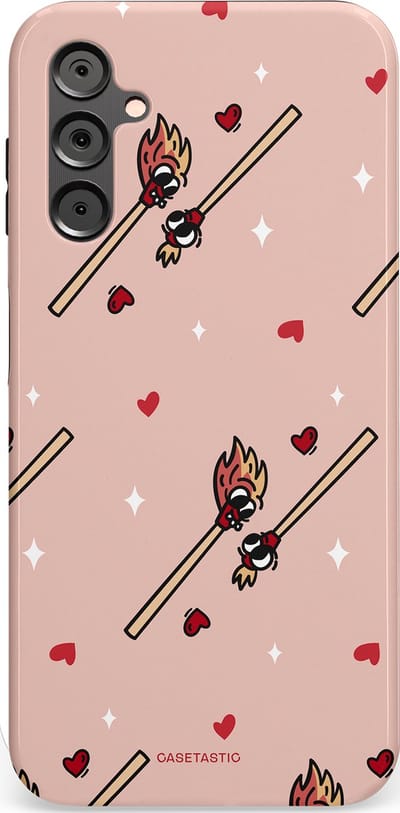 Casetastic Hoesje Geschikt voor Samsung A14 (5G/4G) - Stijlvolle Beschermende Duo-layer Case - Vurige liefde