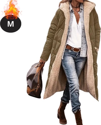 Livano Winterjas - Parka Dames Winterjas - Winter - Volwassen - Stijlvol - Lange Jas Dames - Mantel Vrouwen - Legergroen - M