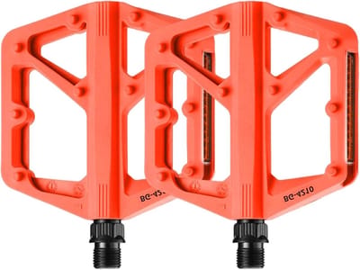 Platte Fiets Pedalen - Vervangbare Trappers - Veilig Fietsen - 10 Antislip Pinnen - Standaard Maat - Oranje