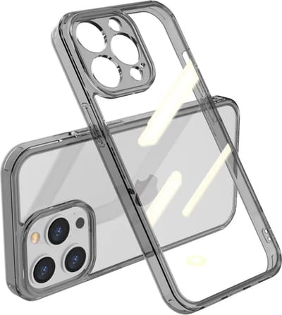 DrPhone ClearGuard – Transparante Telefoon Hoesje – Schokbestendige hoesje – Geschikt Voor IPhone 15 Pro – Transparant/Grijs