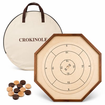 Crokinole Bordspel – Wedstrijdformaat 69x69 cm – Inclusief Luxe Draagtas – Compleet
