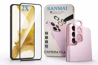 Metalen Camera Lens Protector Voor Samsung Galaxy S21 PLUS Aluminium Camera Cover Frame Roze 2STUKS glas- 1X Metalen Camera Lens Protector)
