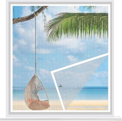 Houd Muggen Buiten: Zelfklevend Hordeur Gaze (90x195 cm) voor Ramen en Balkondeuren - Wit