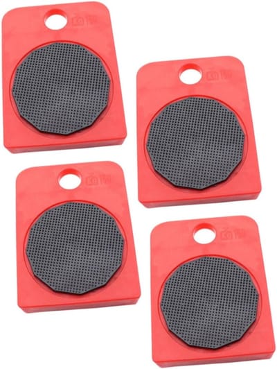 Meubelverhuizers Set - Schuivers met Wielen - Zware Meubels Verplaatsen - Antislip Zwenkwielen - 10x8x4 CM - Rood
