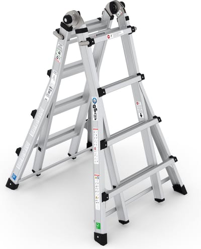 Wixor Multifunctionele Telescopische Vouwladder | Vouwladder 4x4 | Uitschuifbare vouwladder | Telescopische vouwladder | Ladder | Professionele vouwladder