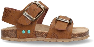 BunniesJR Bonny Beach Jongens Platte Sandalen - Cognac - Imitatieleer - Gesp