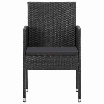 vidaXL - Tuinstoelen - 2 - st - met - zwarte - kussens - poly - rattan - zwart