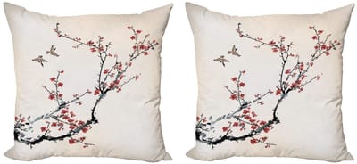 ABAKUHAUS Kussenhoes Set 2x40x40 cm – Dubbelzijdig bedrukt – Mikrofaser Zwart/Bordeaux